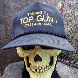 Deadstock Vintage Trained By Top Gun Rope Snap Trucker Hat Cap